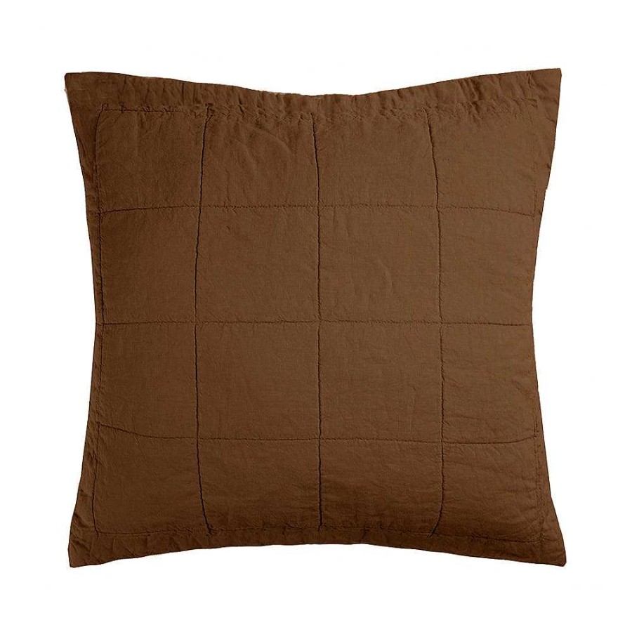 Bedroom Bambury | French Flax Linen Quilted Euro Sham