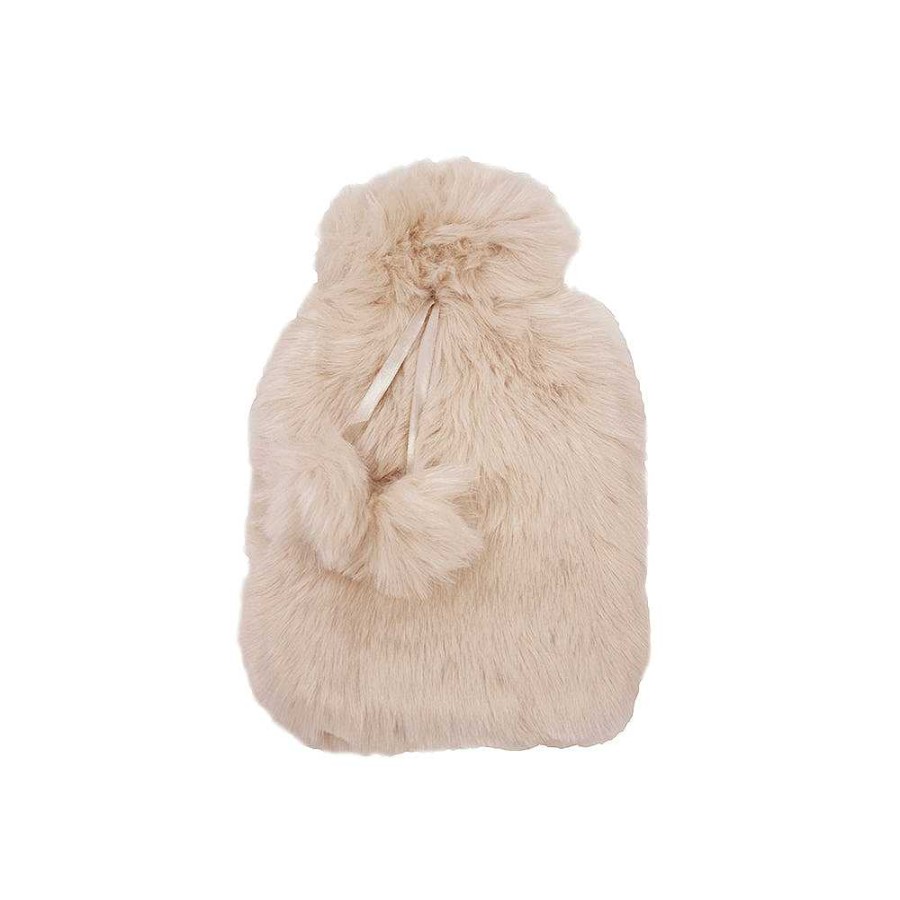 Living Bambury | Luxury Faux Fur Hot Water Bottle - Rosewater