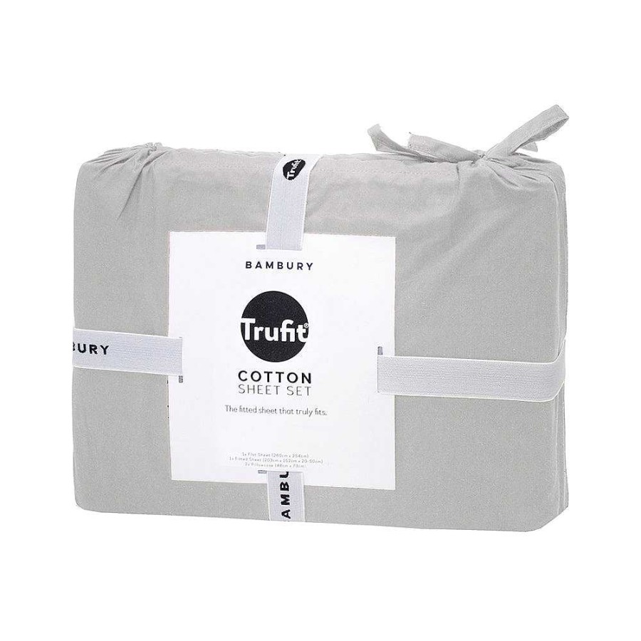 Bedroom Bambury | Tru Fit Sheet Set - Silver