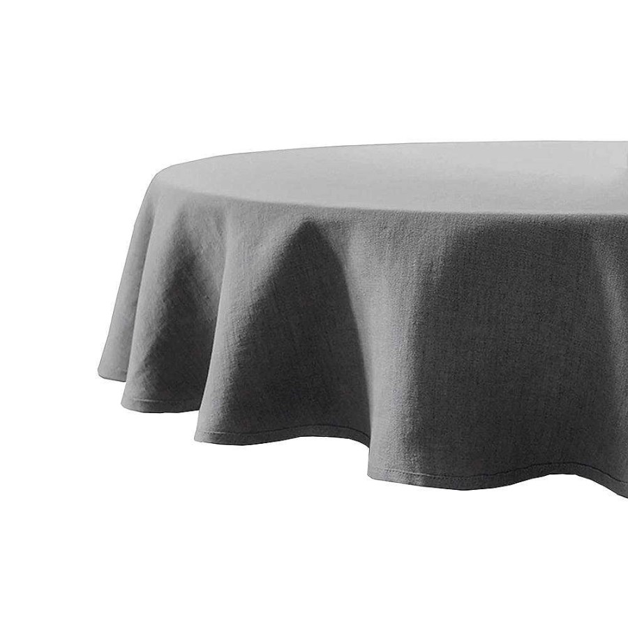 Dining Bambury | Linen Round Tablecloth 228Cm Charcoal