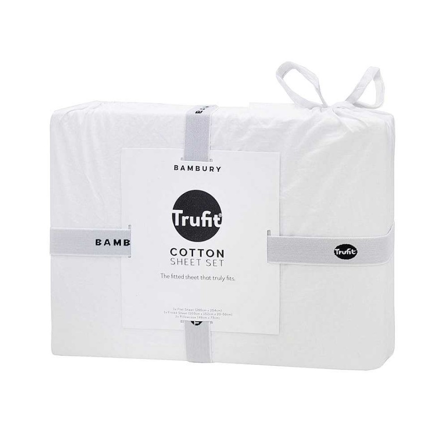 Bedroom Bambury | Tru Fit Sheet Set - White