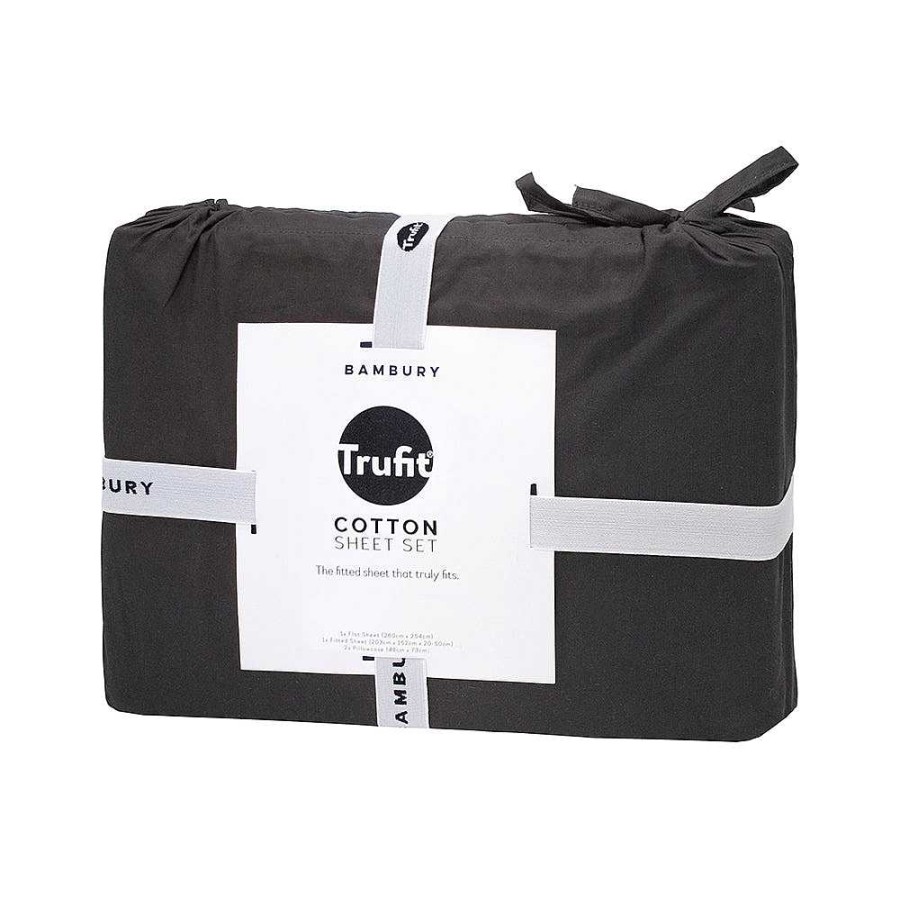 Bedroom Bambury | Tru Fit Sheet Set - Charcoal