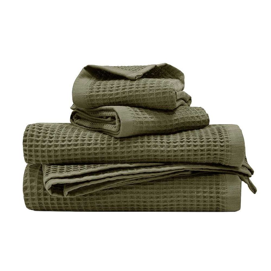 Bathroom Bambury | Waffle Towel - Olive