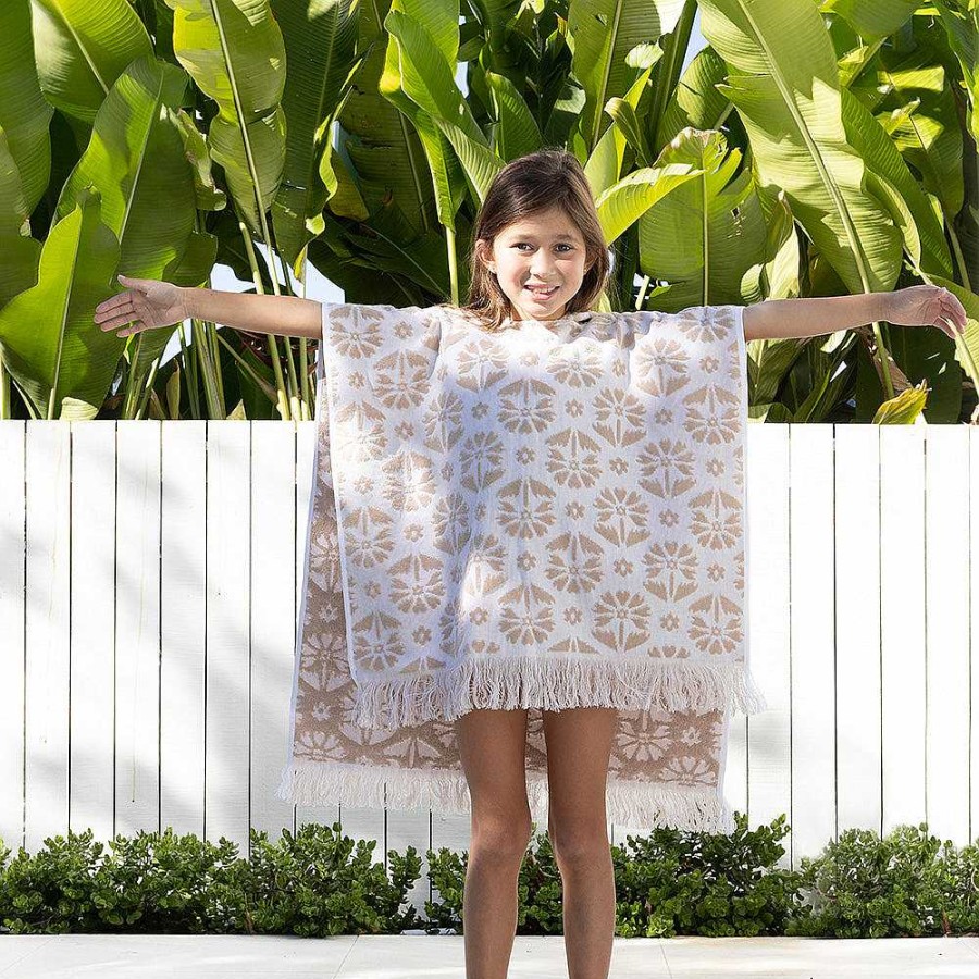 Outdoors Bambury | Flora Kids Poncho - Pebble